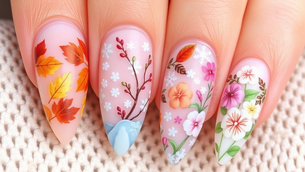 autumn inspired almond nail designs