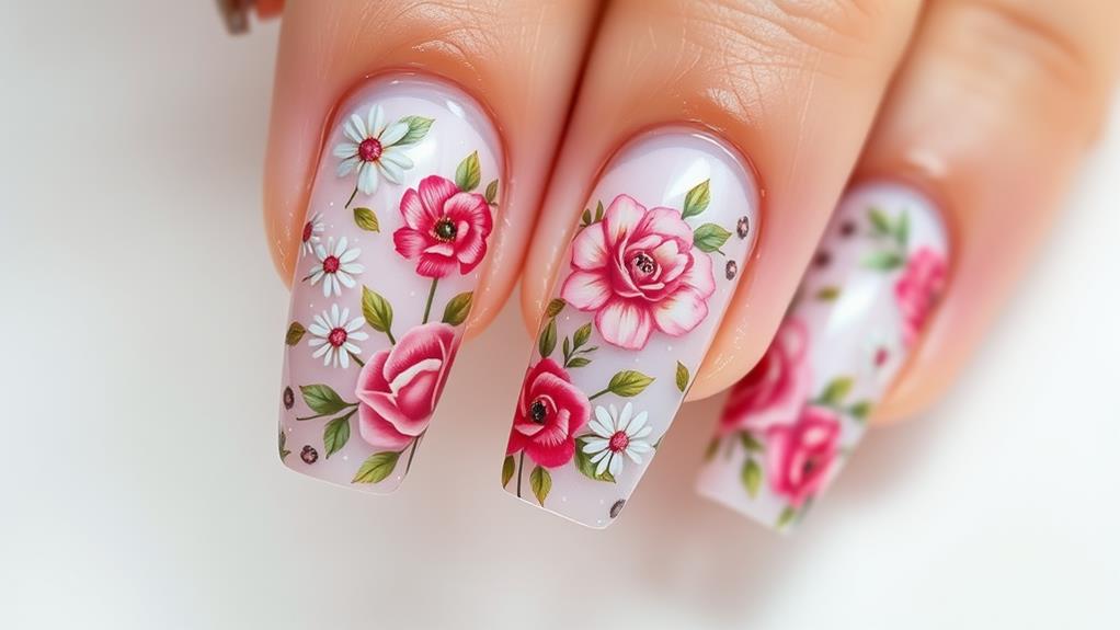 blooming botanical nail designs