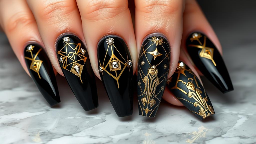 bold black acrylic nails