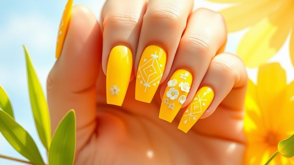 bright yellow and white