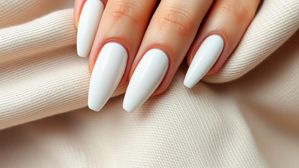 chic minimalist white nails