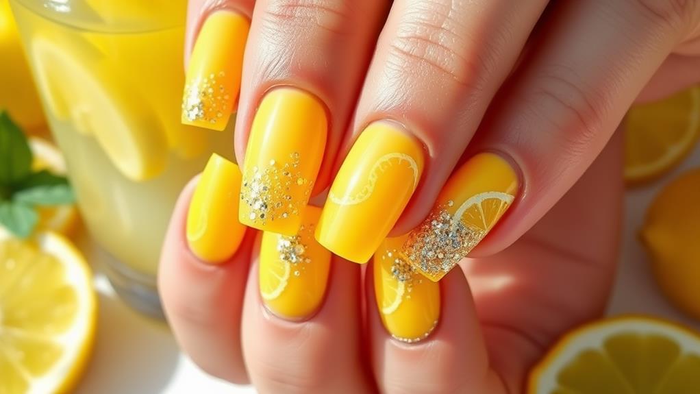 citrus themed nail art