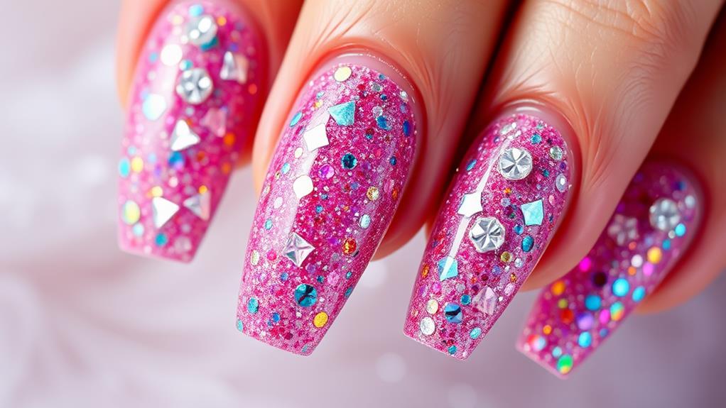 dazzling glitter acrylic nails