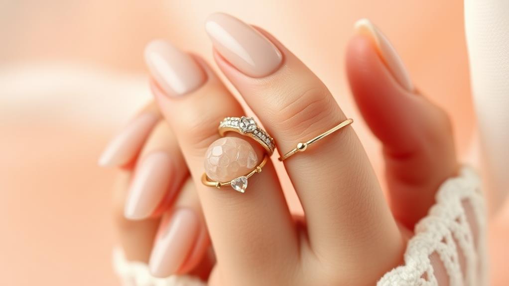 elegant nude acrylic nails