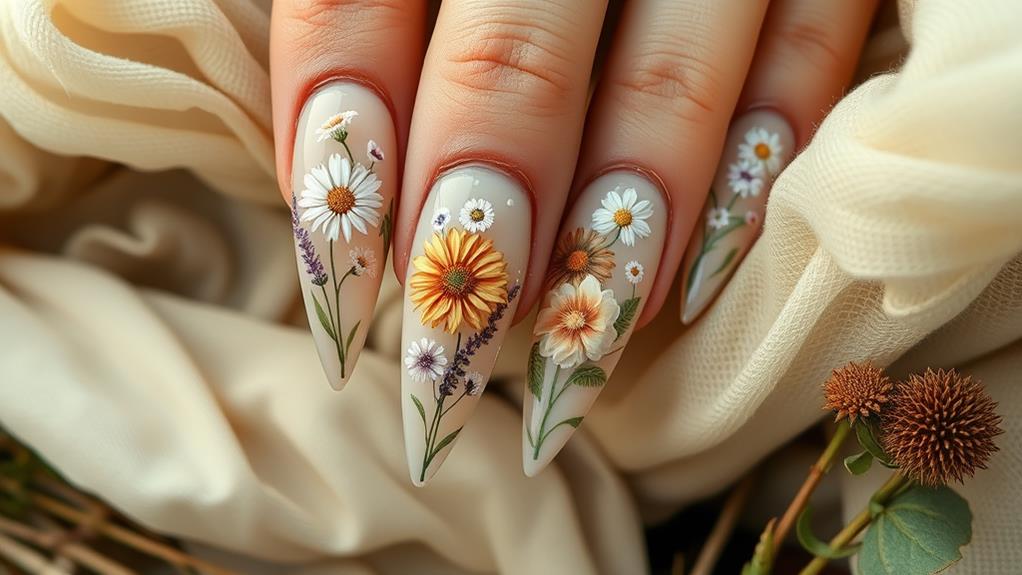 floral inspired manicure design