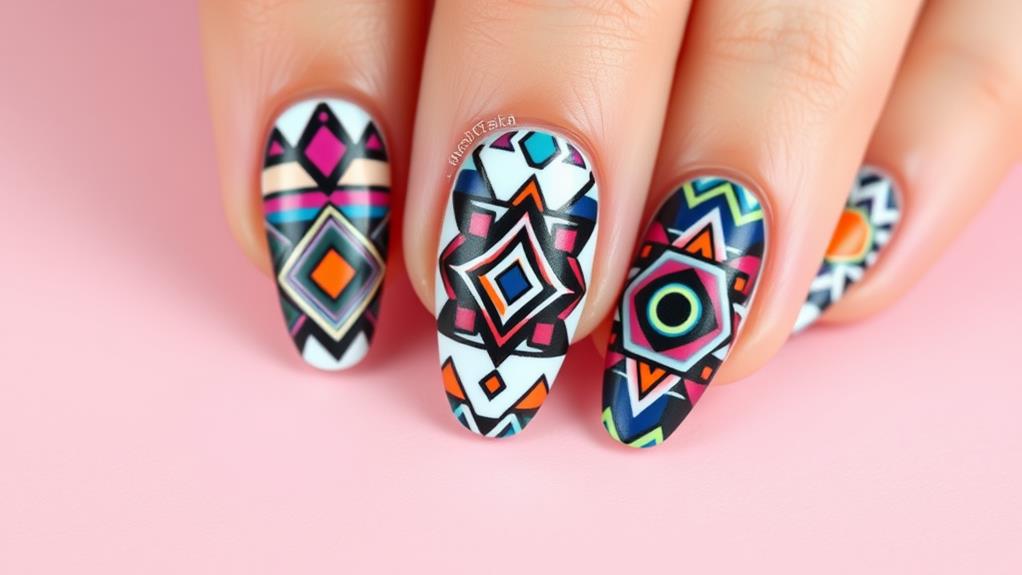 geometric designs for acrylics