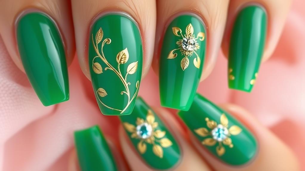 gorgeous green acrylic nails