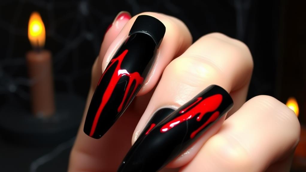 gory blood drip nails