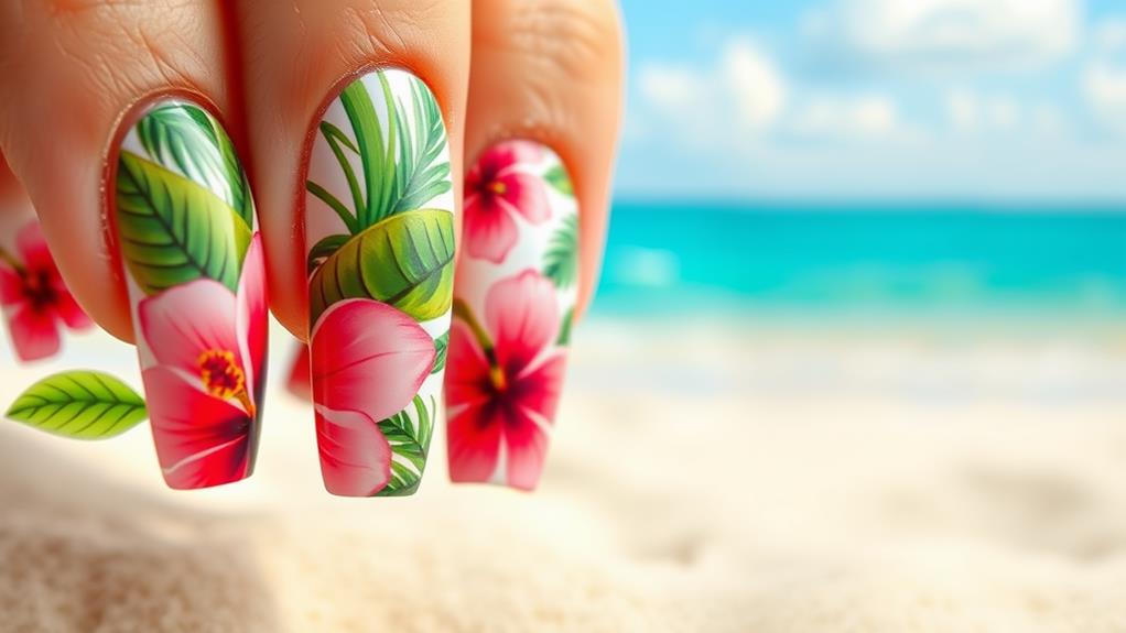 island inspired acrylic nail designs