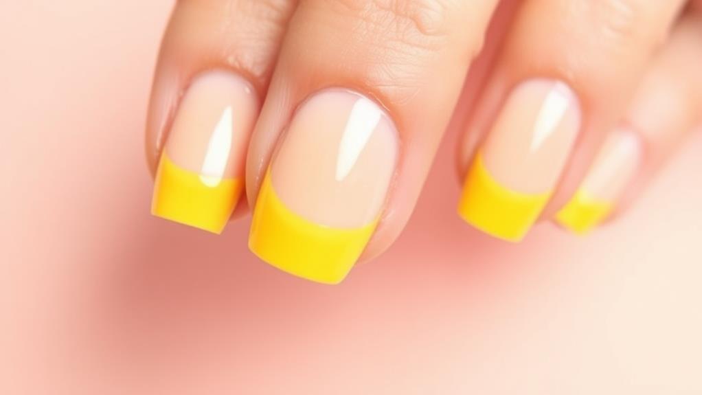 lemon inspired french manicure design