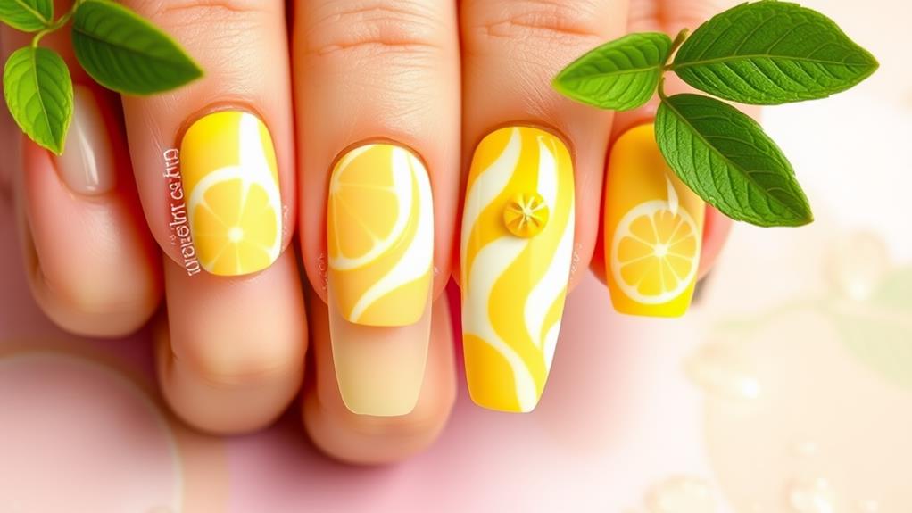 refreshing zesty lemon nails