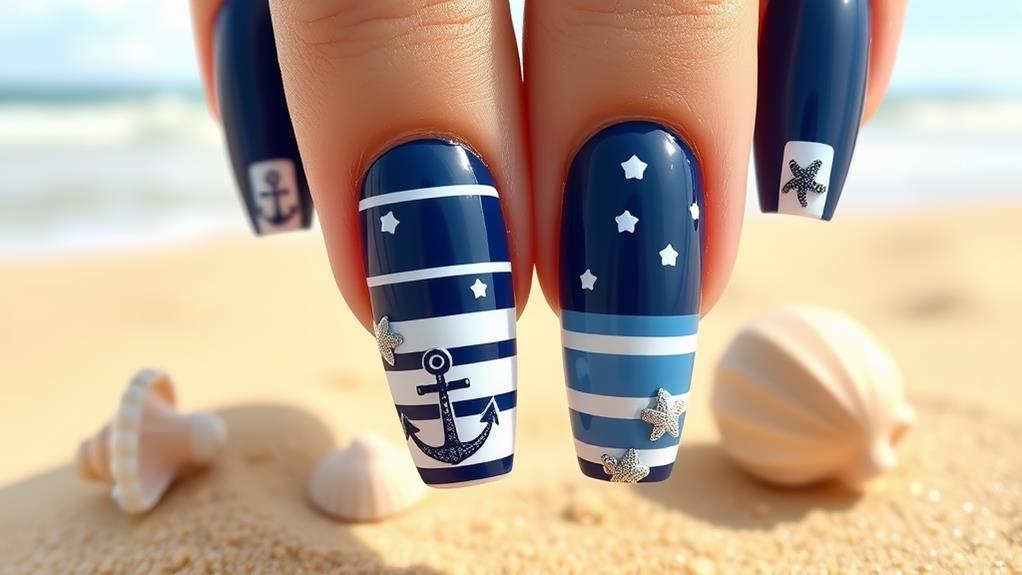 sailor inspired nail art