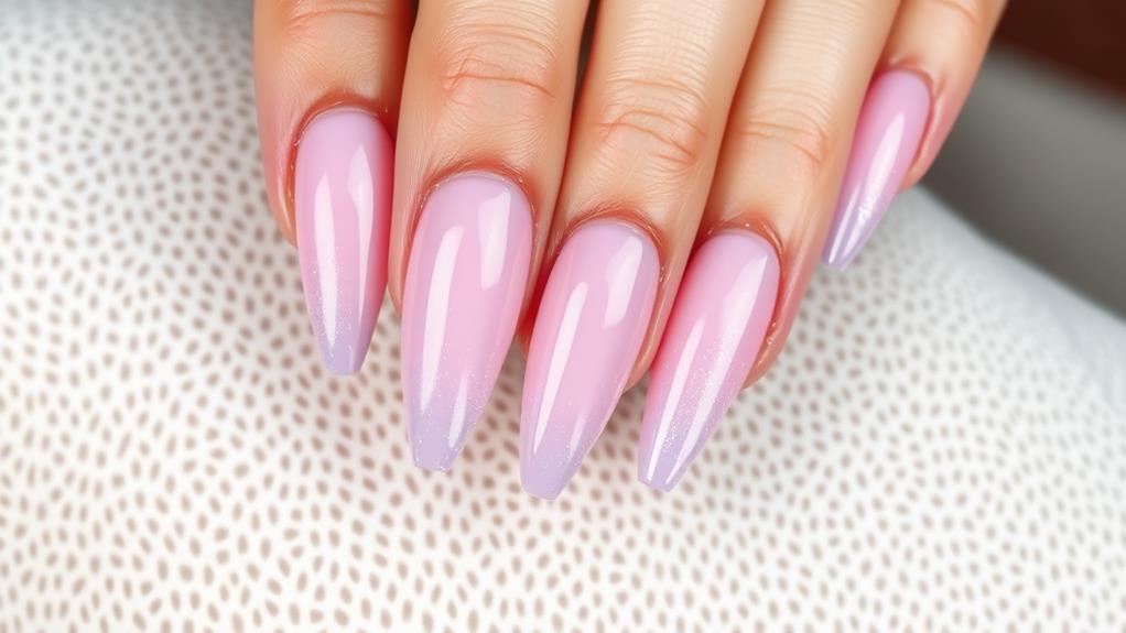 soft pink to lavender