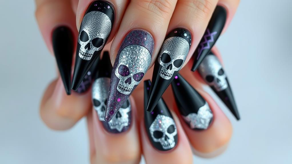 sparkling skull design elements