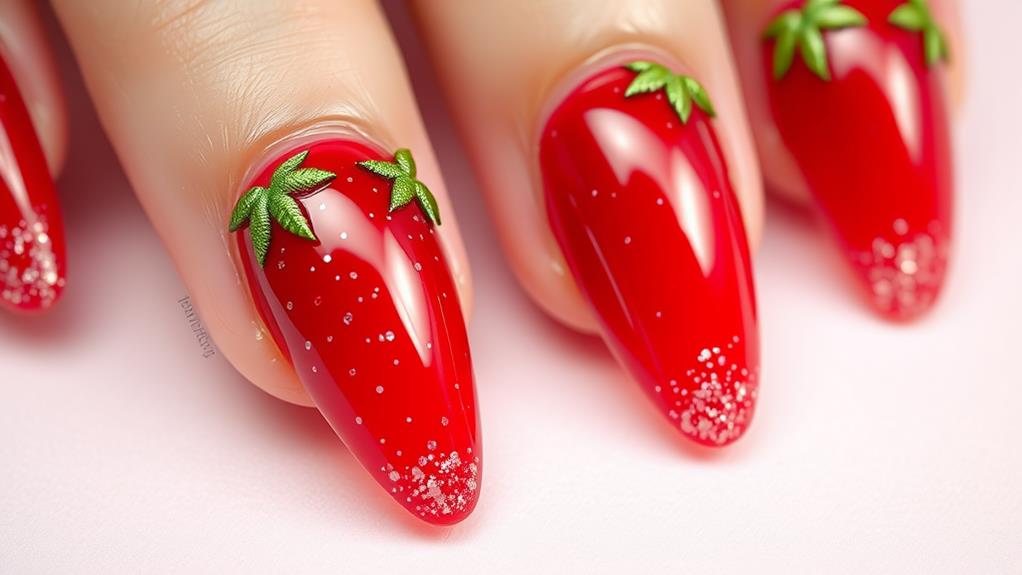 sparkly strawberry garnish ideas