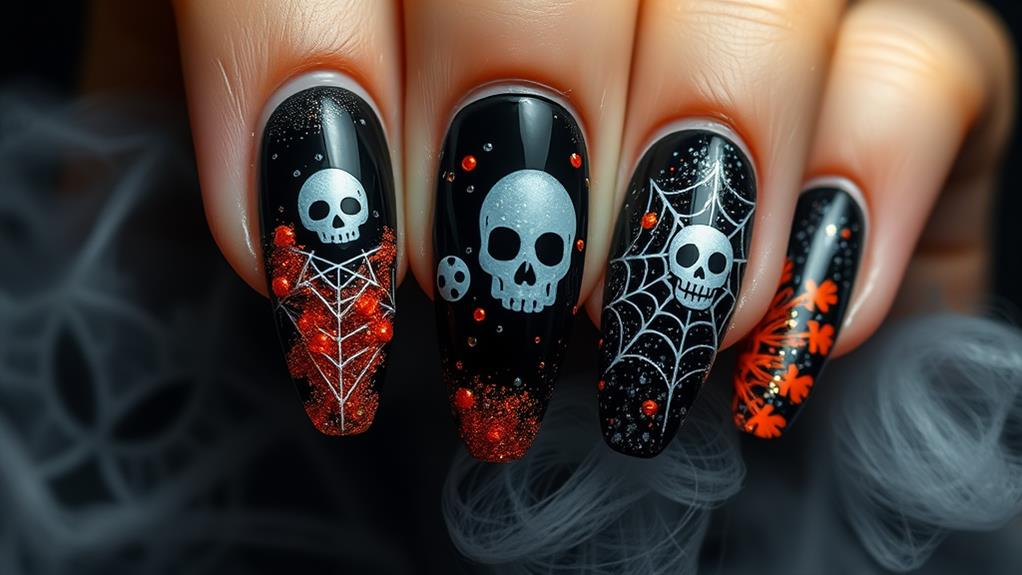 spooky halloween acrylic nails