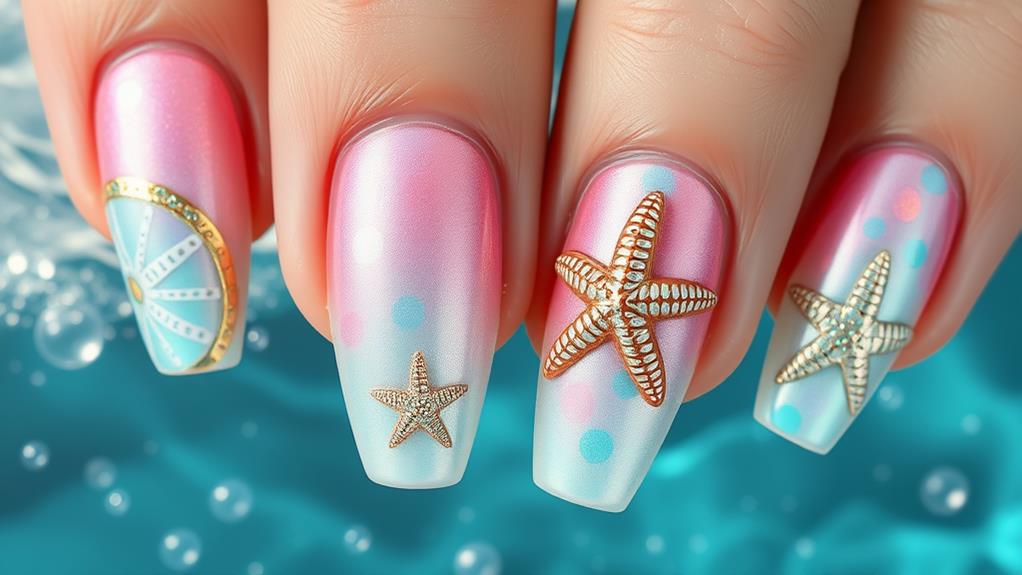 starfish inspired nail art