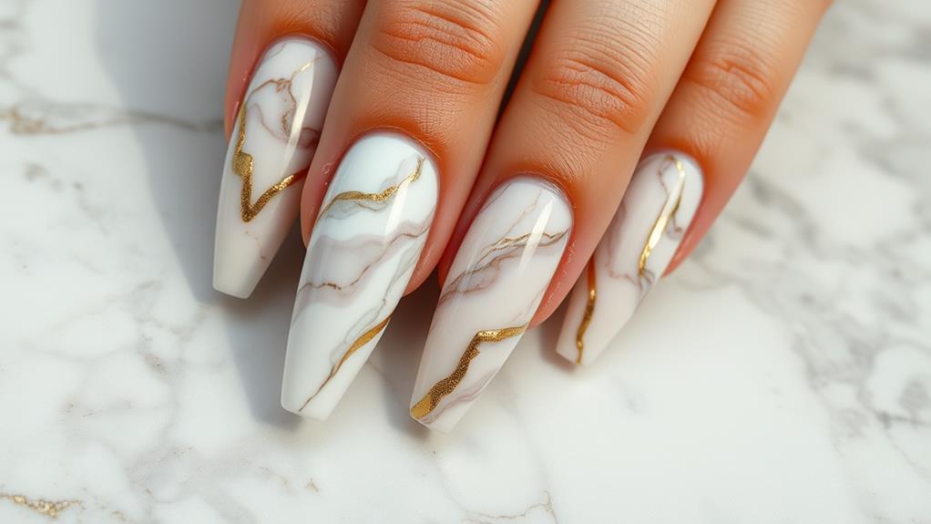 stylish marble nail design