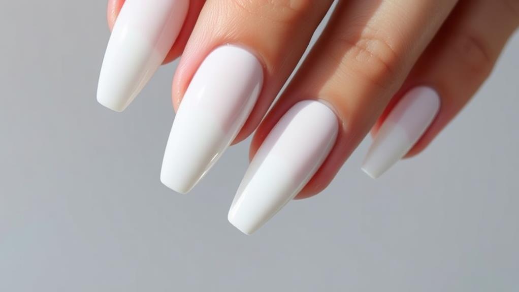 stylish white coffin nails