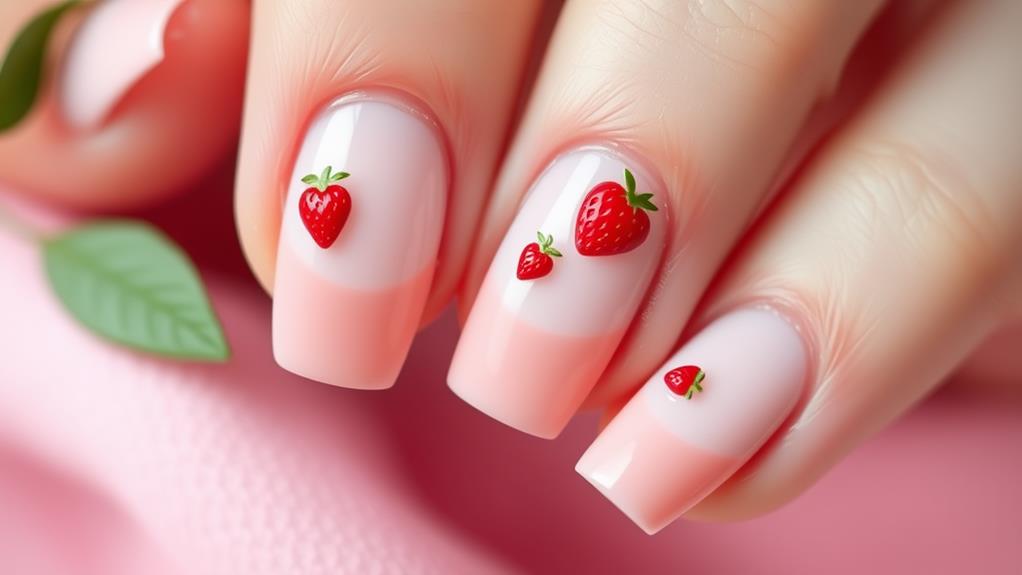 sweet strawberry nail art