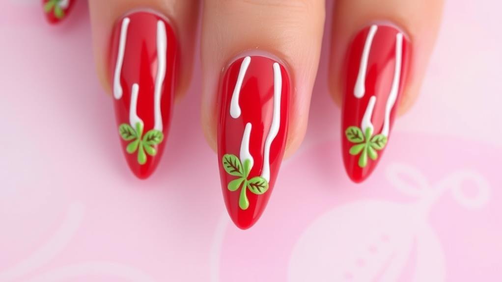 sweet strawberry nail design