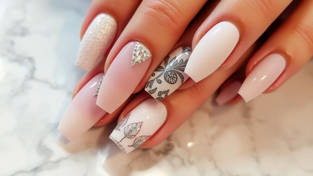 textured round nail art