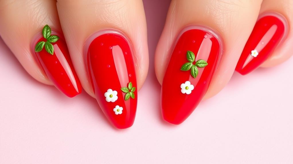 three dimensional strawberry embellishments