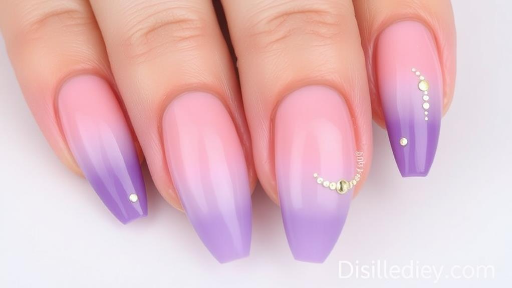 trendy ombre acrylic nails