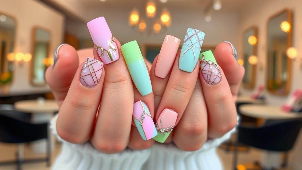 trendy square acrylic nails