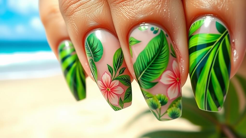 tropical hawaiian leaf patterns