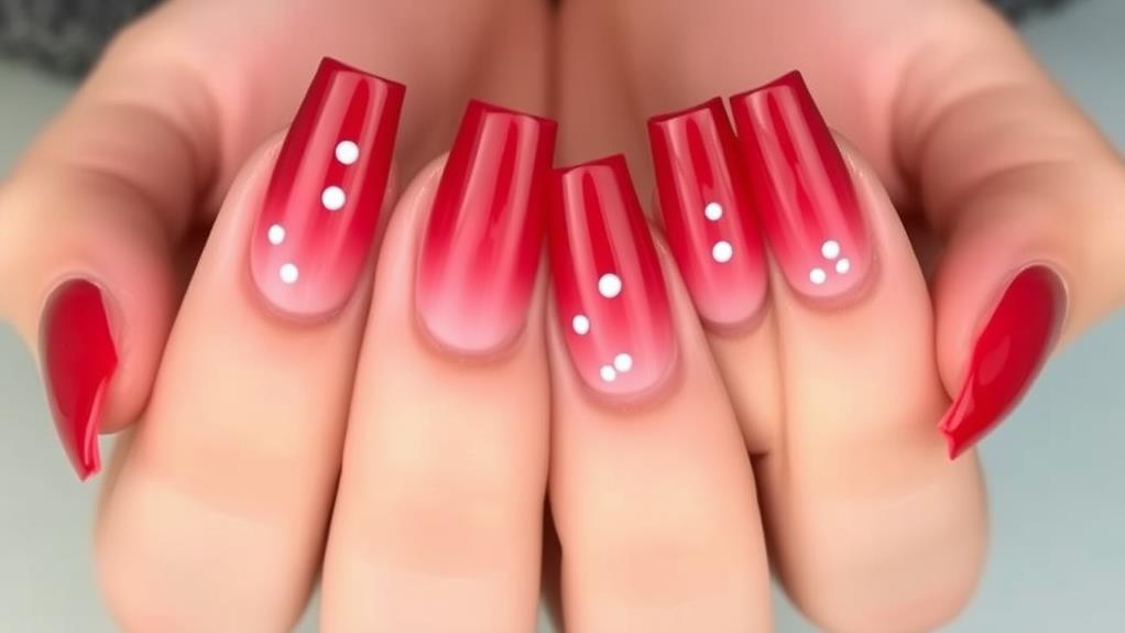 vibrant cherry french manicure