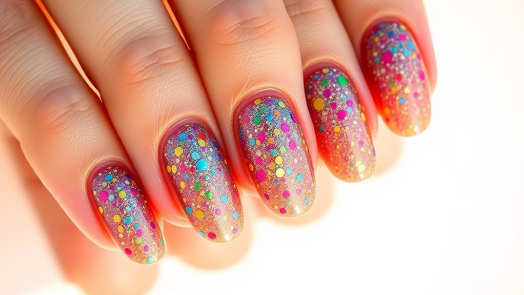 vibrant colorful nail art