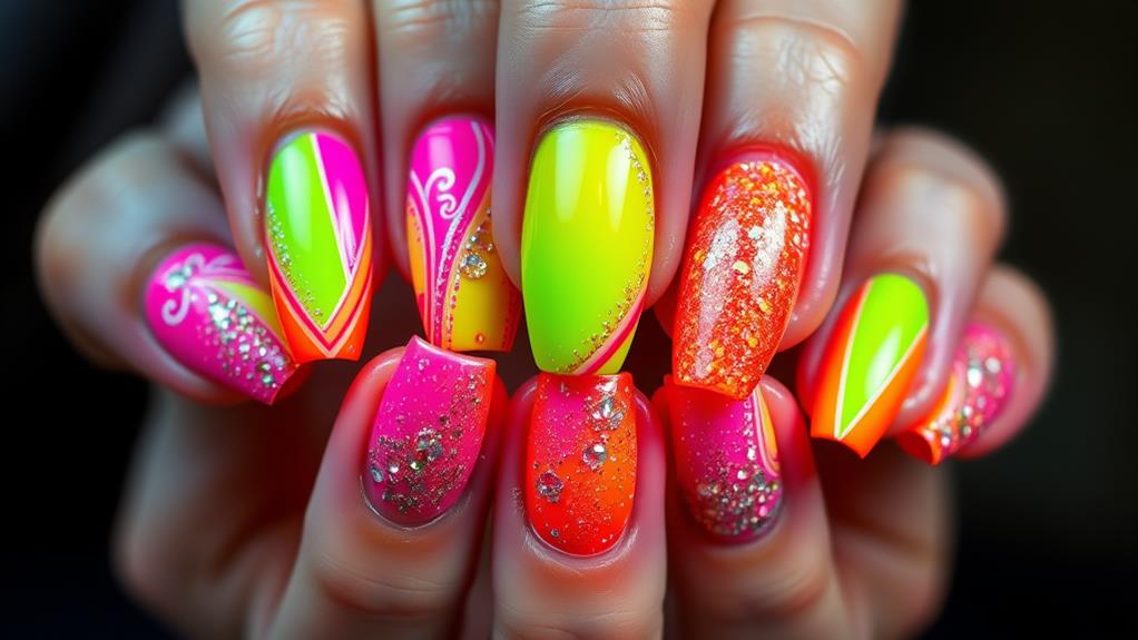 vibrant colorful neon shades