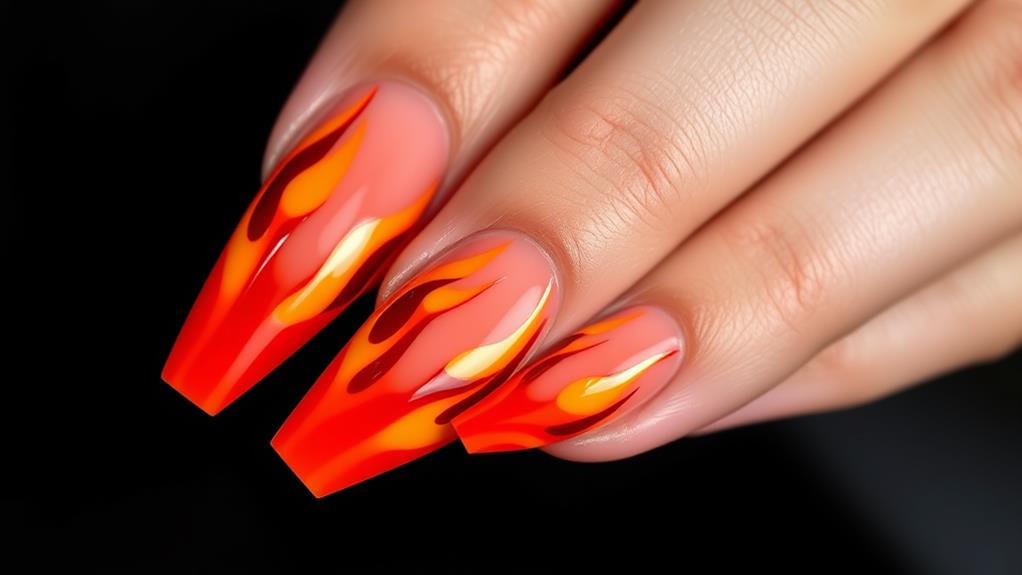 vibrant crimson fire design