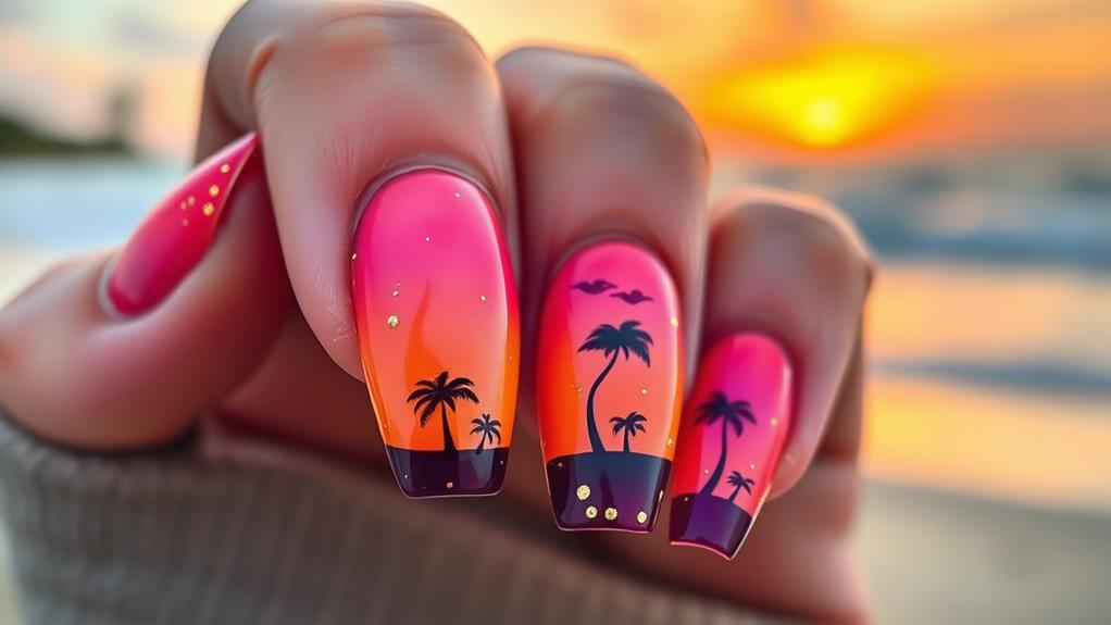 vibrant gradient nail art