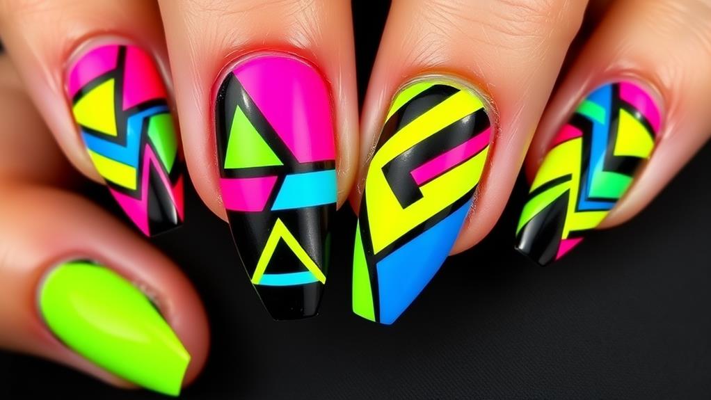 vibrant neon geometric designs