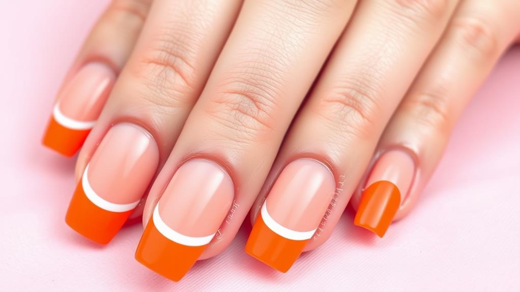 vibrant orange nail design