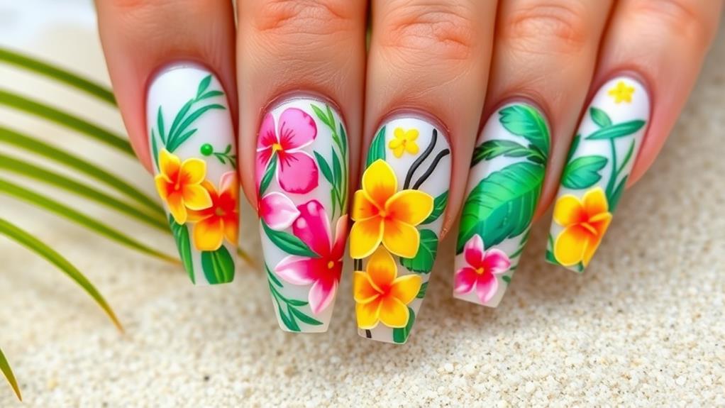 vibrant tropical floral accents